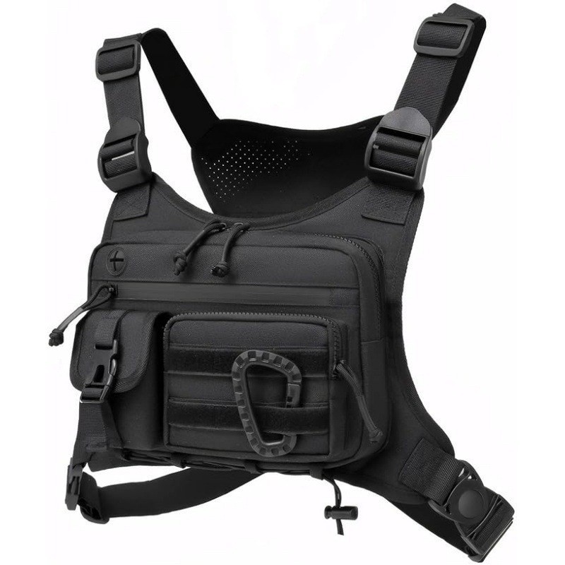 Cycling Gear Vest - タクティカルチェストバッグ メンズベスト EDC 防水 盗難防止 チェストパック