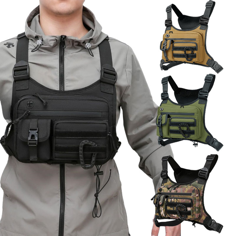 タクティカルチェストバッグ メンズベスト EDC 防水 盗難 - Cycling Gear Vest のレビューと価格