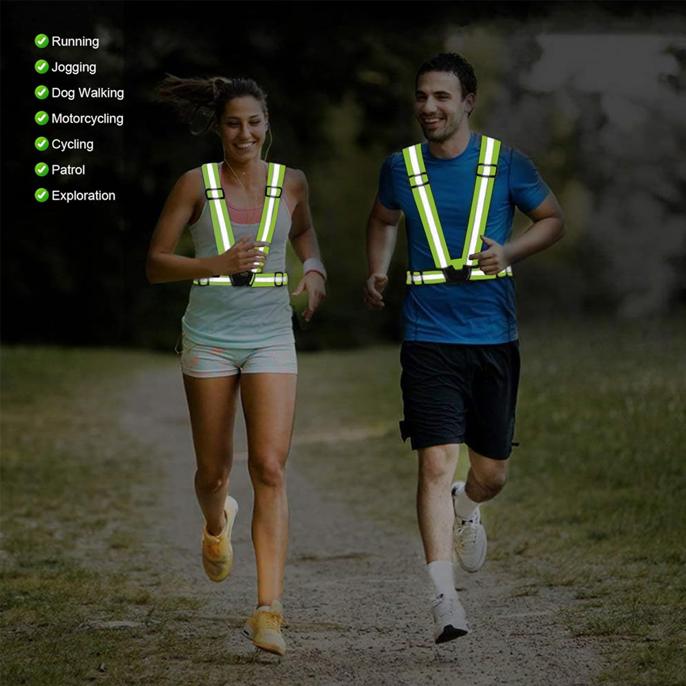 1 個のナイトランニングベスト高視認性反射性、通気性調節可能 - Cycling Gear Vest のレビューと価格