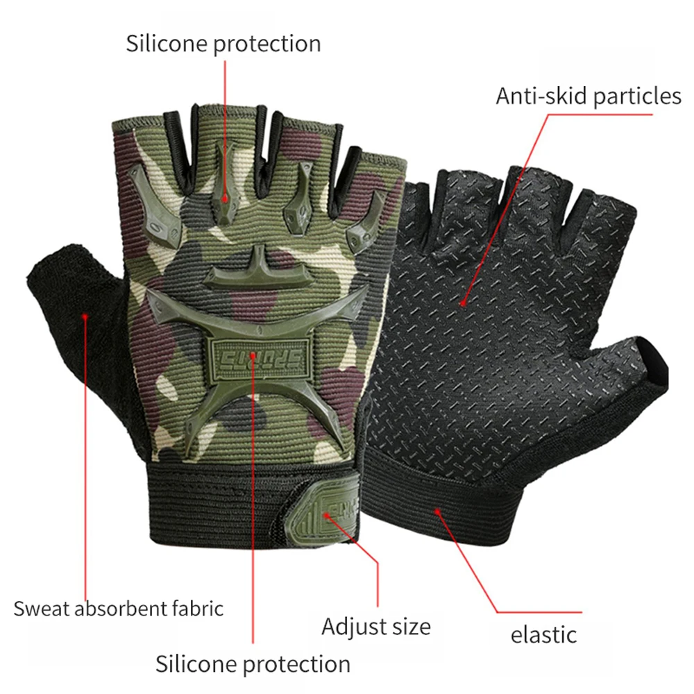 1 ペア子供の戦術的な指なし手袋陸軍軍事迷彩滑り止めミトンハ - Cycling Gear Kids のレビューと価格