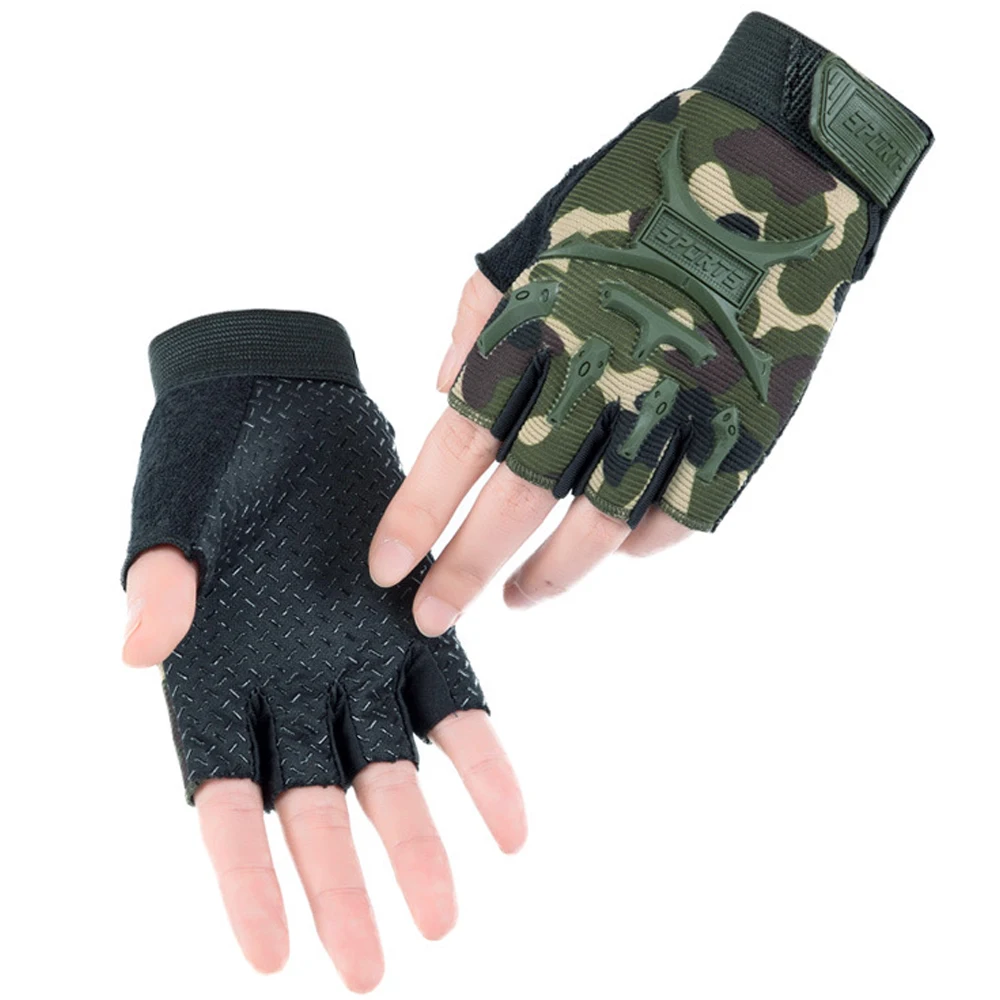 1 ペア子供の戦術的な指なし手袋陸軍軍事迷彩滑り止めミトンハ - Cycling Gear Kids のレビューと価格