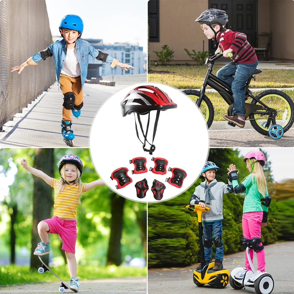 7 個の自転車スポーツ保護具セット調整可能な子供用安全スケー - Cycling Gear Kids のレビューと価格